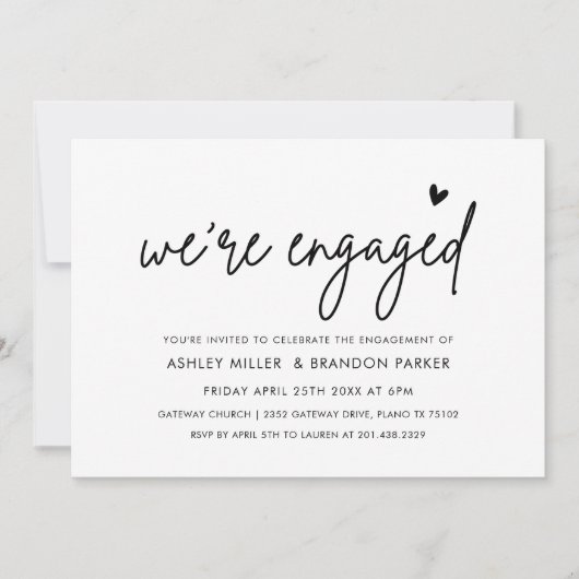 Minimalistisch Simple We are Verlobt Engagement Pa Einladung (Vorderseite)