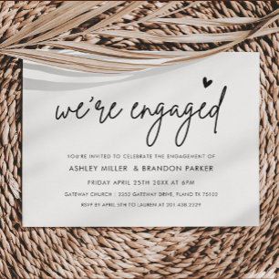 Minimalistisch Simple We are Verlobt Engagement Pa Einladung
