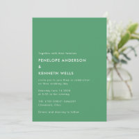 Minimalistisch Simple Wedding Basic Kelly Green