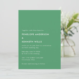 Minimalistisch Simple Wedding Basic Kelly Green Einladung