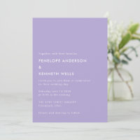 Minimalistisch Simple Wedding Basic Lavender Lila