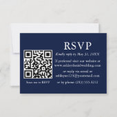 Minimalistisch Simple Wedding Blue QR-UAWG Karte (Vorderseite)