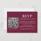 Minimalistisch Simple Wedding Burgundy QR-UAWG Karte (Vorderseite)