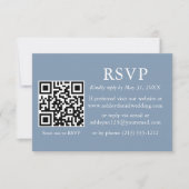 Minimalistisch Simple Wedding Dusty Blue QR UAWG Karte (Vorderseite)