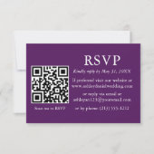 Minimalistisch Simple Wedding Lila QR UAWG Karte (Vorderseite)