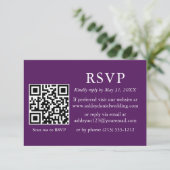 Minimalistisch Simple Wedding Lila QR UAWG Karte (Stehend Vorderseite)