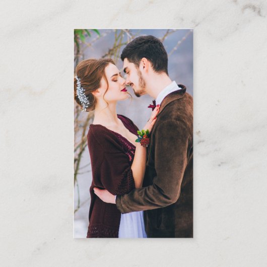 Minimalistisch Simple Wedding QR Foto Burgundy UAW Begleitkarte (Rückseite)