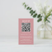 Minimalistisch Simple Wedding QR Foto Dusty Rose U Begleitkarte (Stehend Vorderseite)