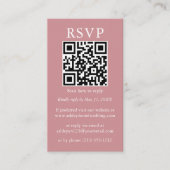 Minimalistisch Simple Wedding QR Foto Dusty Rose U Begleitkarte (Vorderseite)