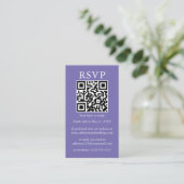 Minimalistisch Simple Wedding QR Foto Periwinkle U Begleitkarte (Stehend Vorderseite)