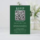 Minimalistisch Simple Wedding QR Green UAWG Karte (Stehend Vorderseite)