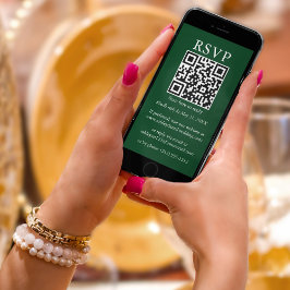 Minimalistisch Simple Wedding QR Green UAWG Karte