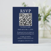 Minimalistisch Simple Wedding QR UAWG Blue Karte (Stehend Vorderseite)