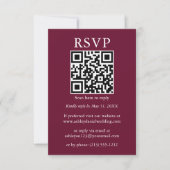 Minimalistisch Simple Wedding QR UAWG Burgundy Karte (Vorderseite)