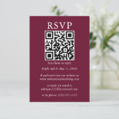 Minimalistisch Simple Wedding QR UAWG Burgundy Karte (Stehend Vorderseite)