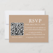 Minimalistisch Simple Wedding Taupe QR UAWG Karte (Vorderseite)