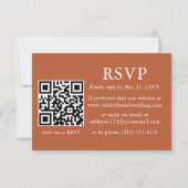 Minimalistisch Simple Wedding Terracotta QR UAWG Karte (Vorderseite)