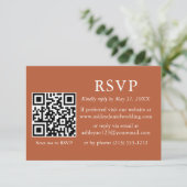 Minimalistisch Simple Wedding Terracotta QR UAWG Karte (Stehend Vorderseite)