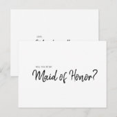 Minimalistisch Simple Werden Sie meine Ehre der Ma Einladungspostkarte (Vorne/Hinten)