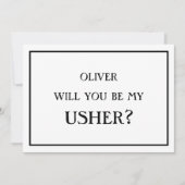 Minimalistisch sind Sie mein schwarzer Usher-Vorsc Einladung (Vorderseite)