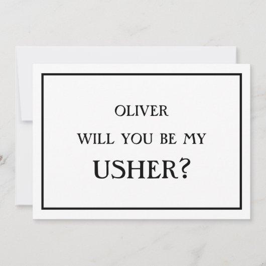 Minimalistisch sind Sie mein schwarzer Usher-Vorsc Einladung (Vorderseite)