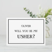 Minimalistisch sind Sie mein schwarzer Usher-Vorsc Einladung (Stehend Vorderseite)