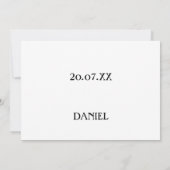 Minimalistisch sind Sie mein schwarzer Usher-Vorsc Einladung (Rückseite)