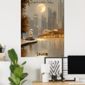 Minimalistisch Singapur Skyline - Asiatische Kunst Poster (Heimbüro)