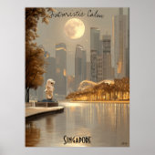 Minimalistisch Singapur Skyline - Asiatische Kunst Poster (Vorne)