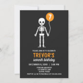 Minimalistisch Skeleton Ballon Geburtstag Einladun Einladung (Vorderseite)