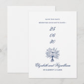 Minimalistisch sketched Bridal Bouquet Save The Date (Vorne/Hinten)