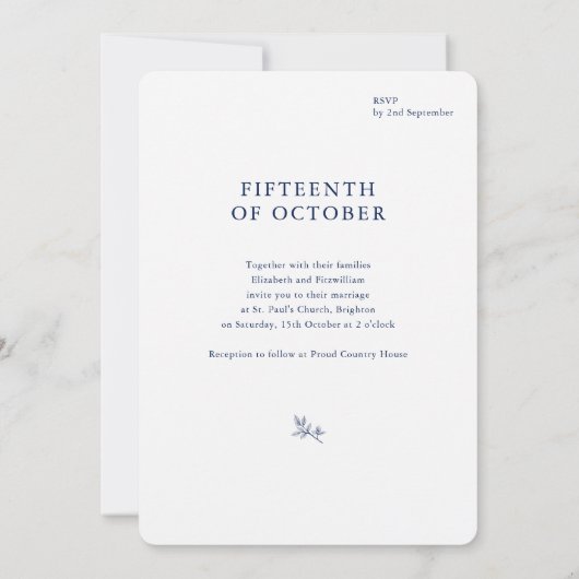 Minimalistisch sketched Bridal Bouquet Wedding Rou Einladung (Rückseite)