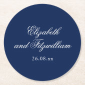 Minimalistisch sketched Bridal Bouquet Wedding Runder Pappuntersetzer (Vorderseite)