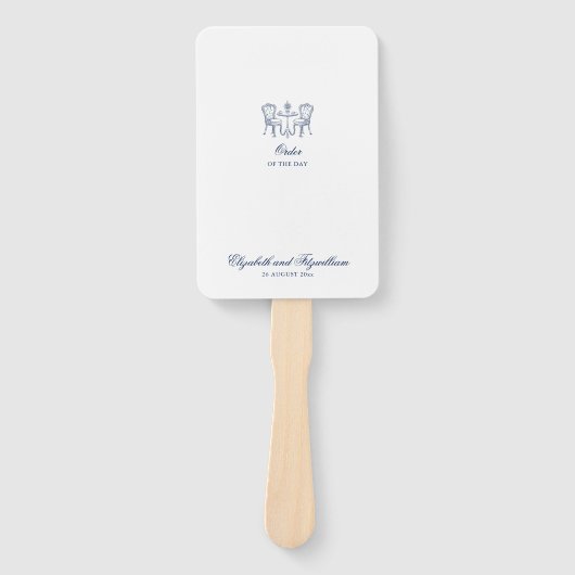 Minimalistisch skizzierte Bridal Bouquet Veranstal Fächer (Vorderseite)