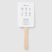 Minimalistisch skizzierte Bridal Bouquet Veranstal Fächer (Rückseite)