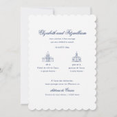 Minimalistisch skizzierte Bridal Bouquet Wedding S Einladung (Rückseite)