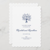 Minimalistisch skizzierte Bridal Bouquet Wedding S Einladung (Vorne/Hinten)