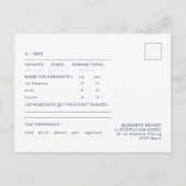 Minimalistisch skizzierte Liebe Swans Wedding RSVP Postkarte (Rückseite)