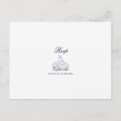 Minimalistisch skizzierte Liebe Swans Wedding RSVP Postkarte (Vorderseite)