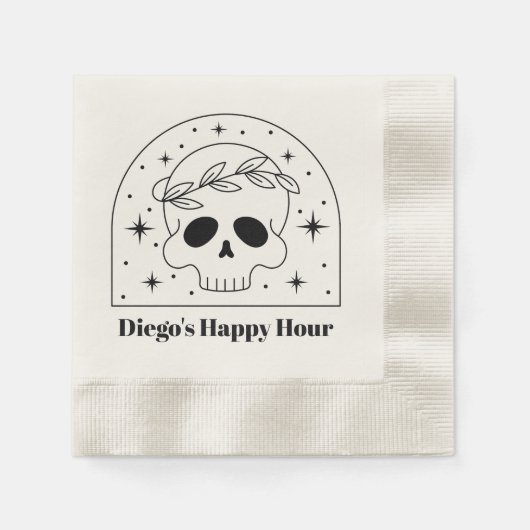 Minimalistisch Skull Personalisiert Cocktail Napki Serviette (Vorderseite)