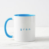 Minimalistisch Sky Blue Custom Text Gran White Tasse (Links)