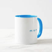 Minimalistisch Sky Blue Custom Text MIME White Tasse (VorderseiteRechts)