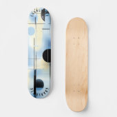 Minimalistisch Sky Blue und Black Geometric Skateb Skateboard (Vorderseite)