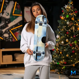 Minimalistisch Sky Blue und Black Geometric Skateb Skateboard