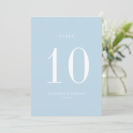 Minimalistisch Sky Blue Wedding Tischnummer Card