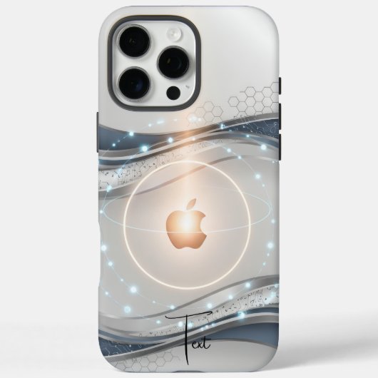 Minimalistisch Slate Blue Wave Design, anpassbar Case-Mate iPhone Hülle (Rückseite)