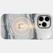 Minimalistisch Slate Blue Wave Design, anpassbar Case-Mate iPhone Hülle (Rückseite (Horizontal))