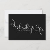 Minimalistisch Sleek Black Custom Wedding Dankeskarte (Vorderseite)