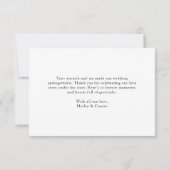 Minimalistisch Sleek Black Custom Wedding Dankeskarte (Rückseite)