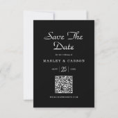 Minimalistisch Sleek Black romantic Script Wedding Save The Date (Vorderseite)